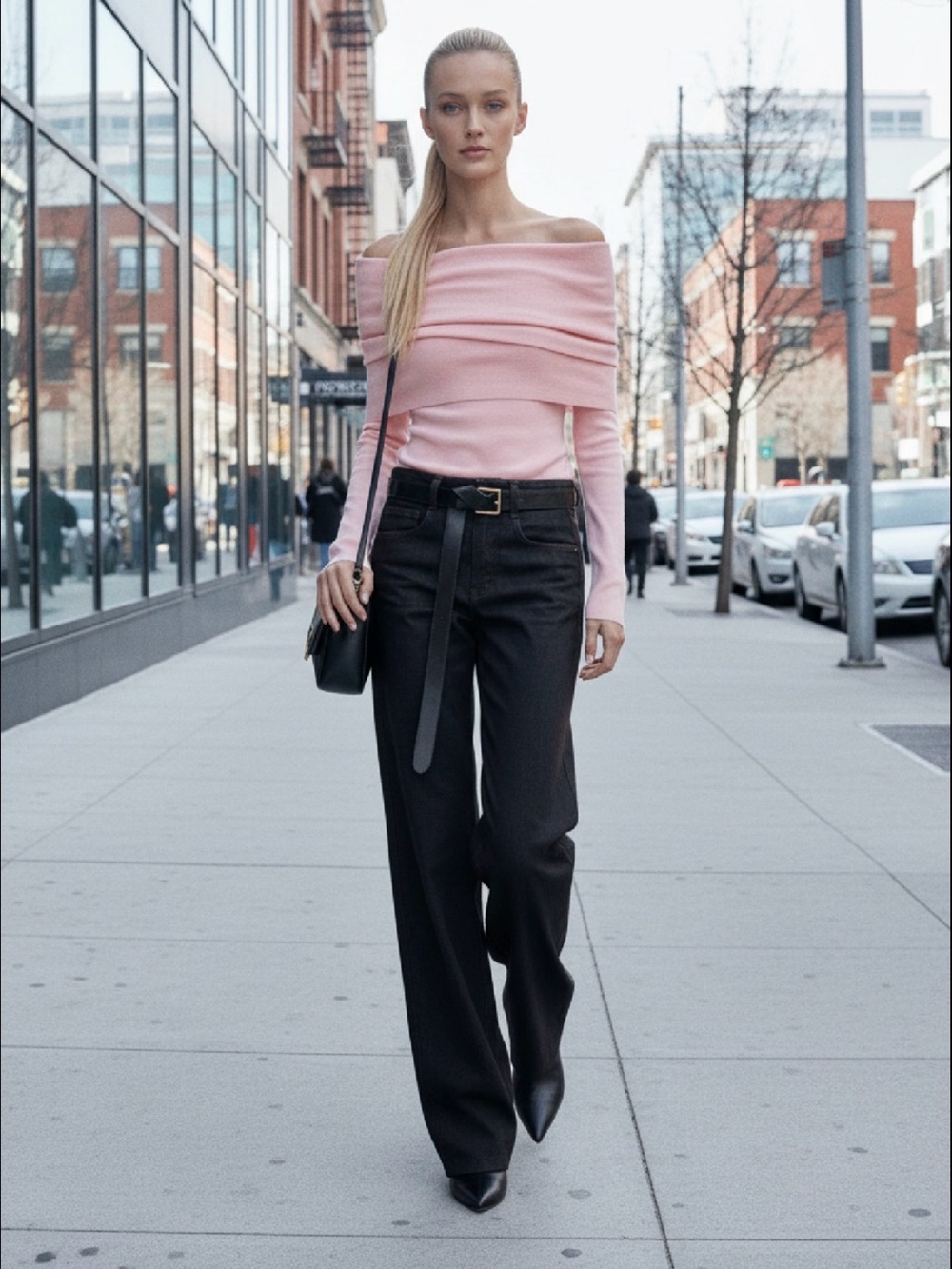 ZARA Off Shoulder Knit Sweater